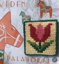 北欧の伝統刺繡　～スウェーデンのツヴィスト刺繍～の教室風景・作品