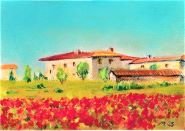 楽しいパステル画・色鉛筆画・水彩色鉛筆画　体験会の教室風景・作品