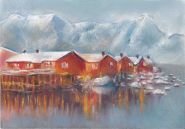 楽しいパステル画・色鉛筆画・水彩色鉛筆画　体験会の教室風景・作品