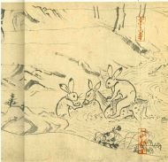 鳥獣戯画を学び描く 体験会の教室風景・作品 鳥獣戯画を学び描く 体験会の教室風景・作品