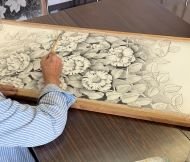 絵絹に描く日本画・水墨画【体験会】の教室風景・作品