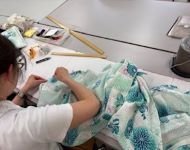 やさしい和裁教室の教室風景・作品